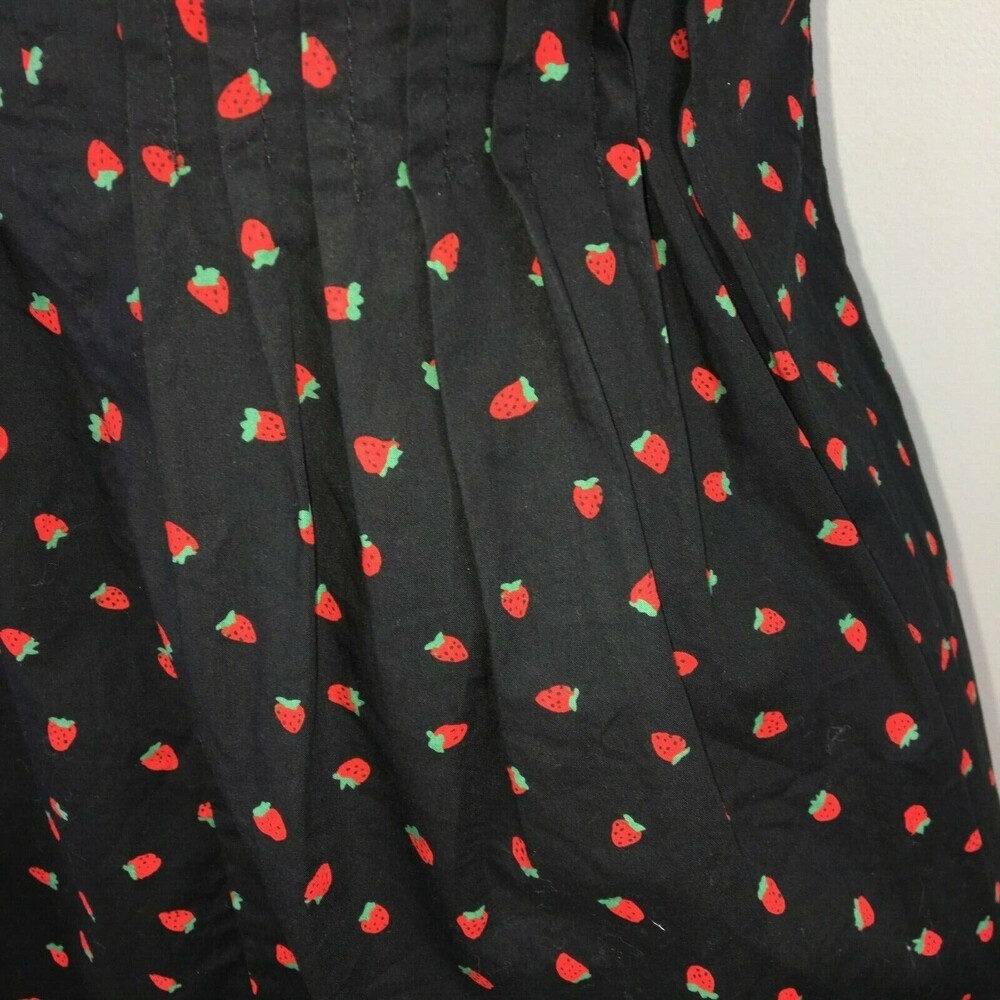 Madewell Pintuck Cami Dress Fresh Strawberries Sundress Black Red Cotton Women 0 - Picture 6 of 11